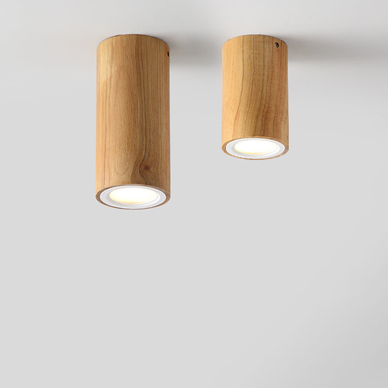 Nowoczesna Drewniana Lampa Sufitowa LED – Drewno Gumowe i Akryl, 3 Rozmiary