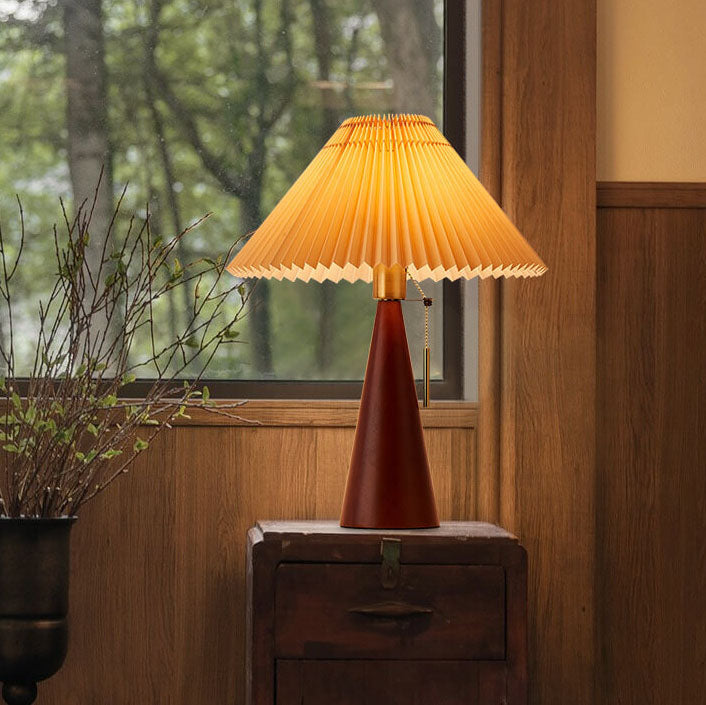 Japandi Drewniana Lampa Stołowa