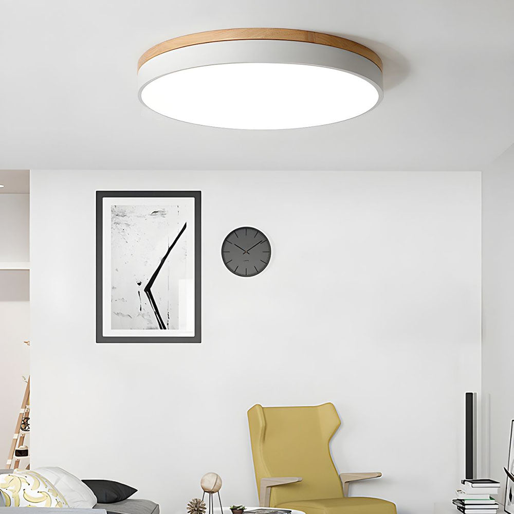 Tröde – Drewniana Lampa Sufitowa LED o Okrągłym Kształcie w Skandynawskim Stylu – Elegancki Minimalizm i Ciepłe Światło
