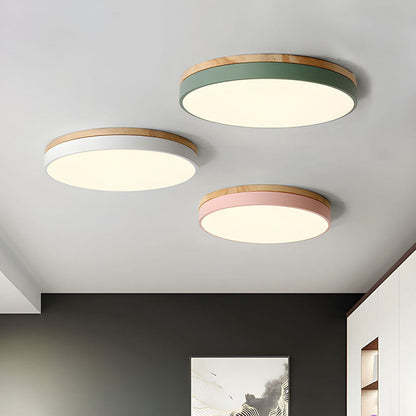 Tröde – Drewniana Lampa Sufitowa LED o Okrągłym Kształcie w Skandynawskim Stylu – Elegancki Minimalizm i Ciepłe Światło