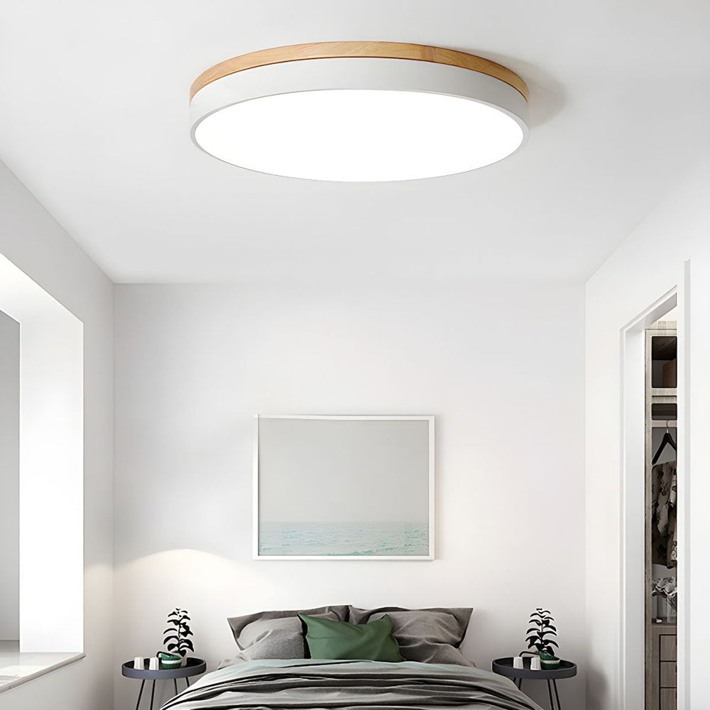 Tröde – Drewniana Lampa Sufitowa LED o Okrągłym Kształcie w Skandynawskim Stylu – Elegancki Minimalizm i Ciepłe Światło