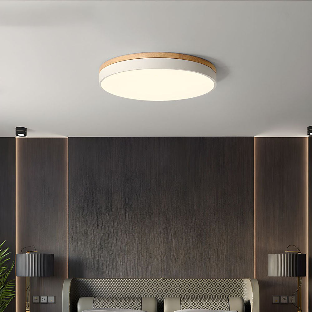 Tröde – Drewniana Lampa Sufitowa LED o Okrągłym Kształcie w Skandynawskim Stylu – Elegancki Minimalizm i Ciepłe Światło