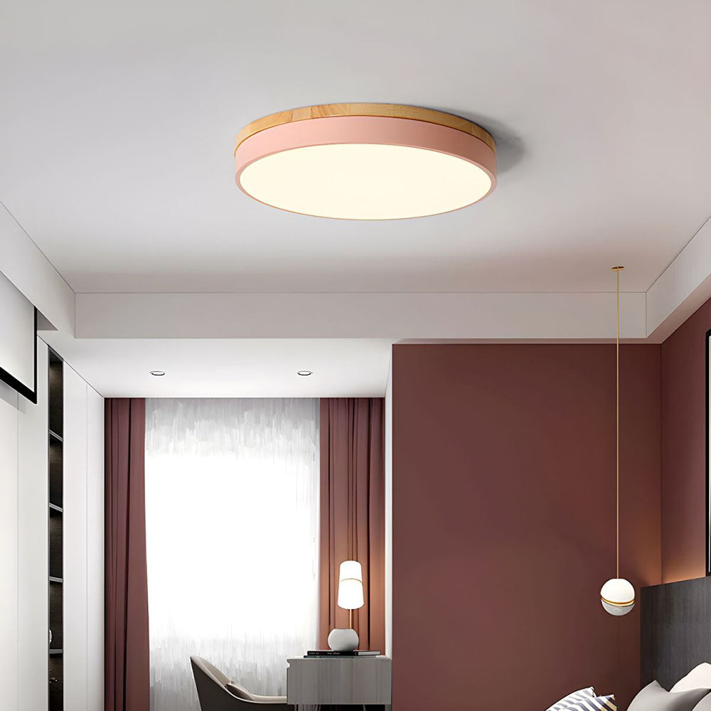 Tröde – Drewniana Lampa Sufitowa LED o Okrągłym Kształcie w Skandynawskim Stylu – Elegancki Minimalizm i Ciepłe Światło