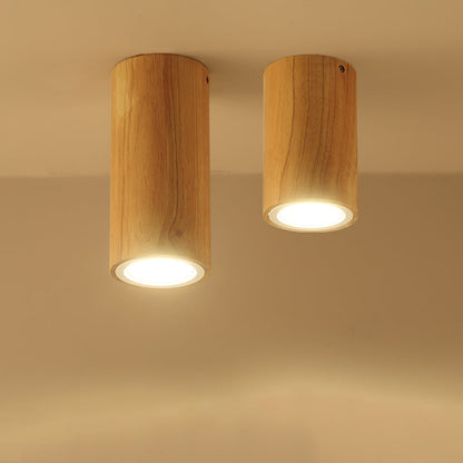 Nowoczesna Drewniana Lampa Sufitowa LED – Drewno Gumowe i Akryl, 3 Rozmiary