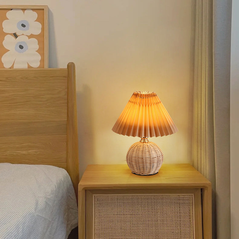 Skandynawska lampa stołowa z abażurem z tkaniny – USB i bezstopniowe ściemnianie dla idealnego nastroju