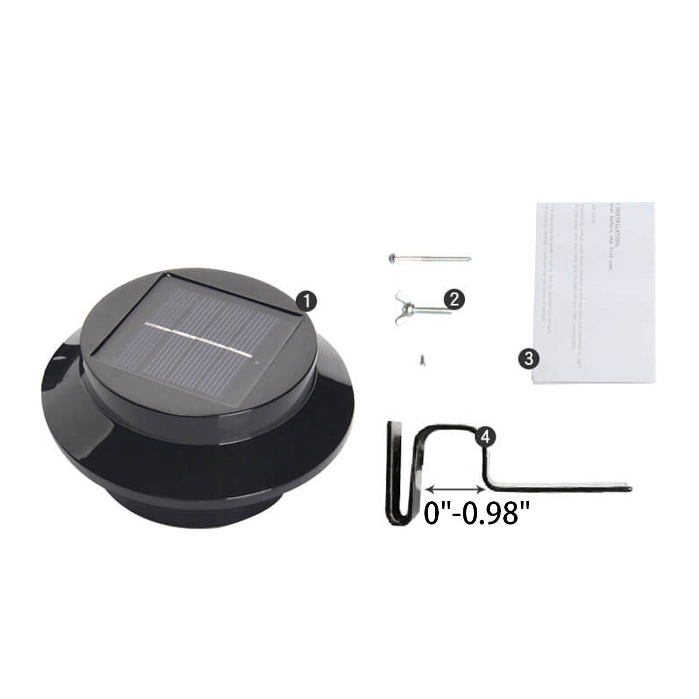 Industrial Solar Wall Light - Black/White - Weatherproof