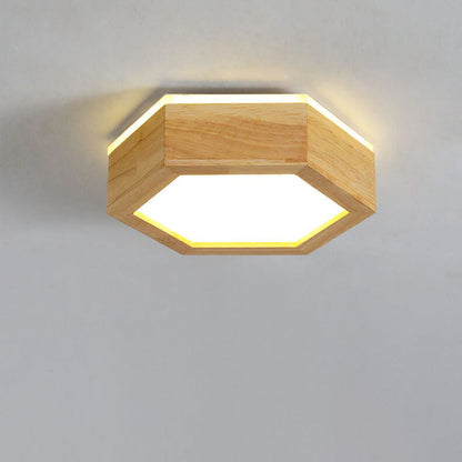Nowoczesna drewniana lampa sufitowa Japandi LED – 1/2/3 reflektory