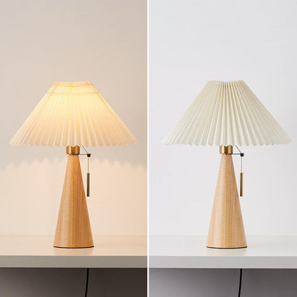 Japandi Drewniana Lampa Stołowa