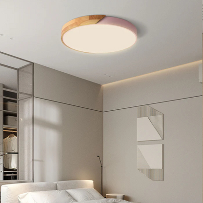 Lampa Sufitowa LED w Skandynawskim Stylu z Drewna i Akrylu