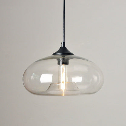 Industrial Glass Hanging Lamp – Ø28 cm, Multiple Colors, E26 Socket