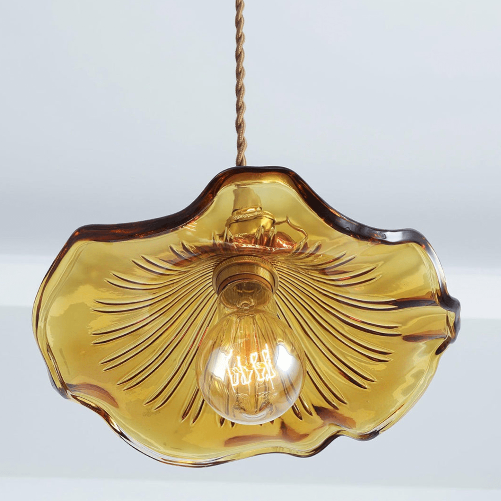 Elegancka Szklana Lampa Wisząca w Kształcie Kwiatu Hibiskusa ze Stylowym Designem