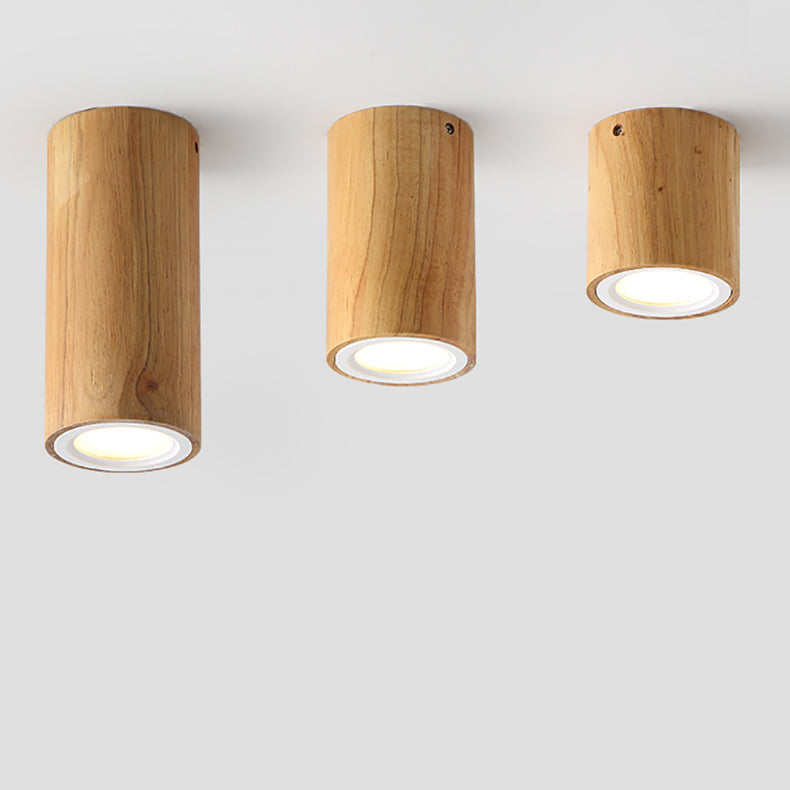 Nowoczesna Drewniana Lampa Sufitowa LED – Drewno Gumowe i Akryl, 3 Rozmiary