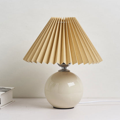 Nowoczesna ceramiczna lampa stołowa z tkaninowym abażurem – dostępna w wielu kolorach