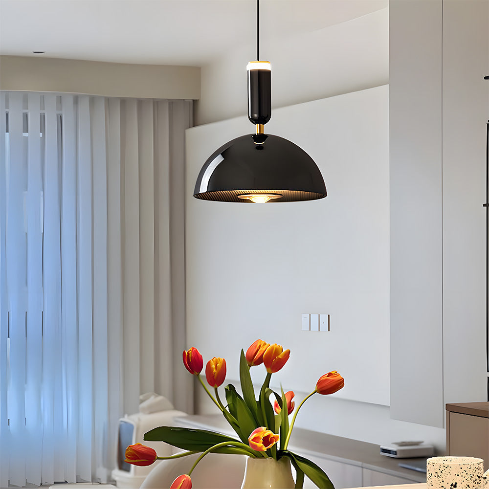Scandinavian Modern LED Pendant Light – Stained Glass Design with Minimalist Frame