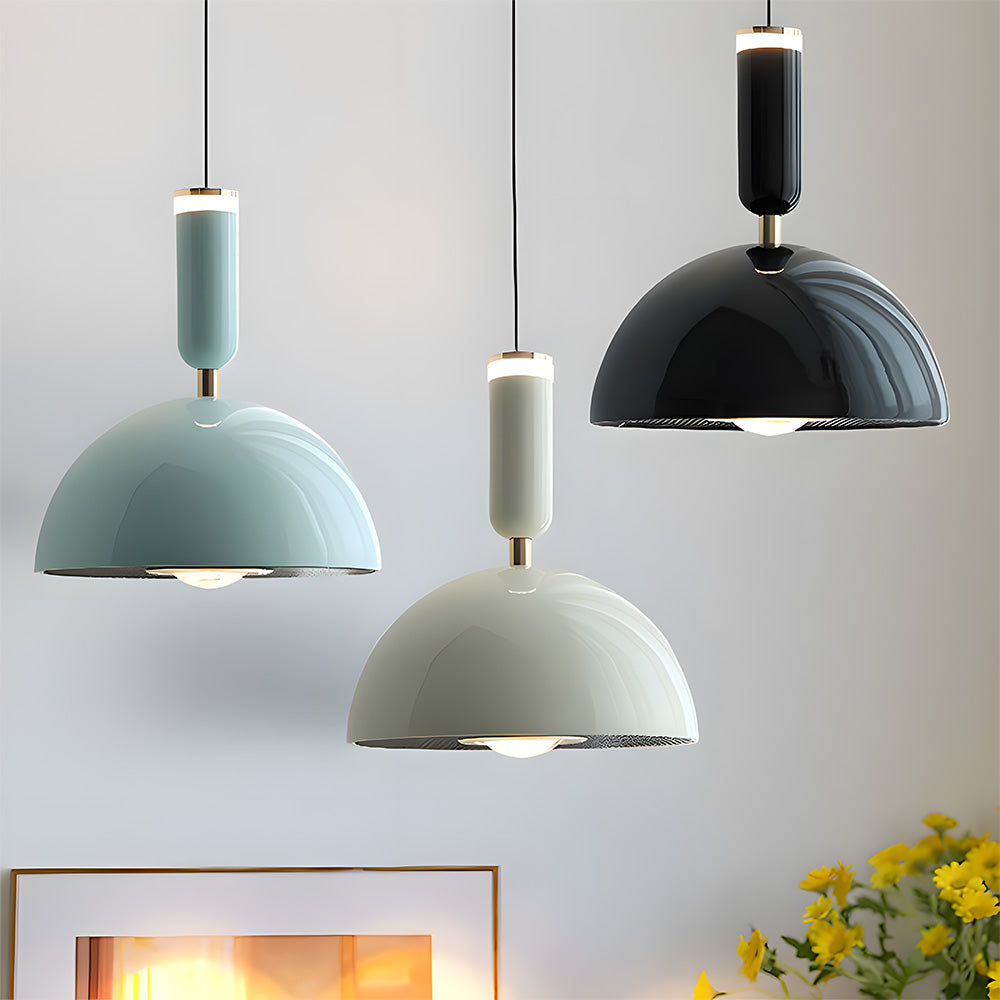 Scandinavian Modern LED Pendant Light – Stained Glass Design with Minimalist Frame