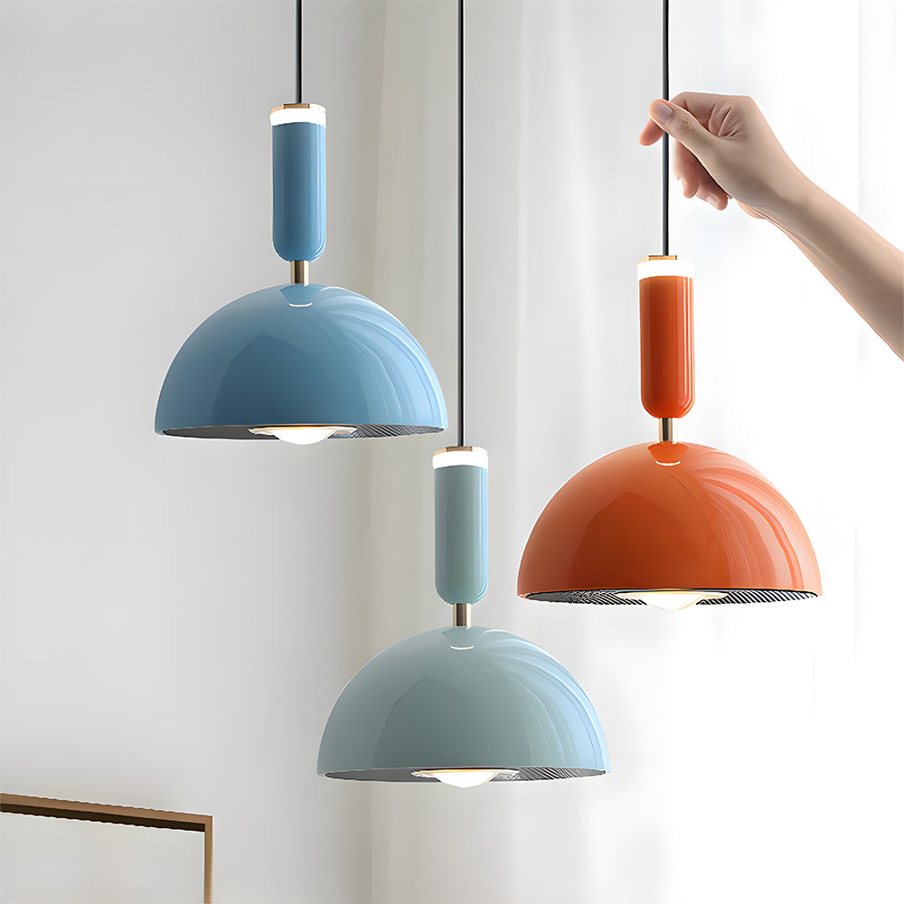Scandinavian Modern LED Pendant Light – Stained Glass Design with Minimalist Frame