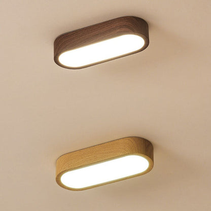 Nowoczesna Drewniana Lampa Sufitowa – Drewno/Orzechowy Rysunek Słojów – LED 8W