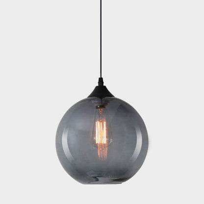 Modern Glass Hanging Lamp in Various Colors with Spherical Design