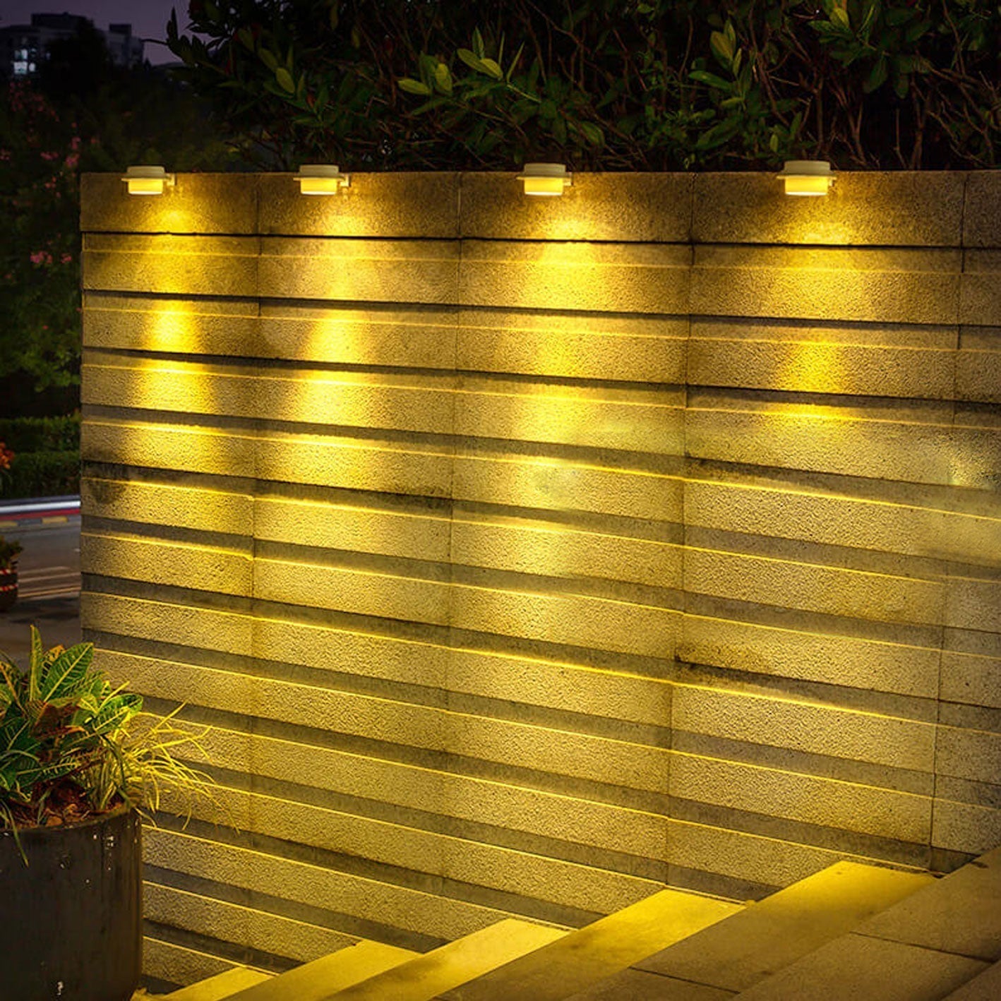 Industrial Solar Wall Light - Black/White - Weatherproof