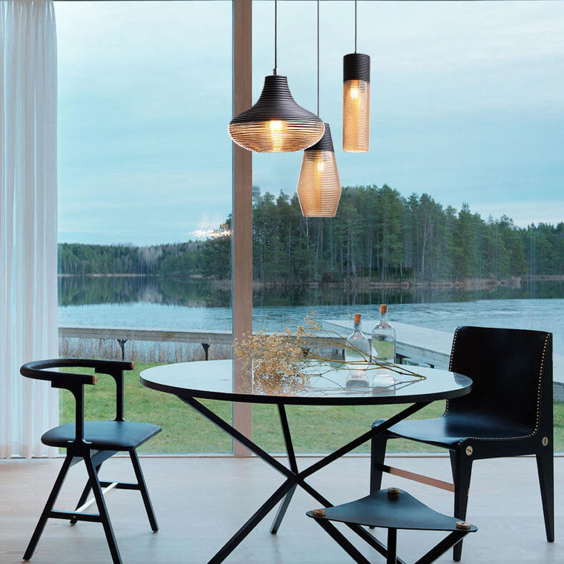 Nowoczesna Szklana Lampa Wisząca w Przezroczystym lub Czarnym Designie