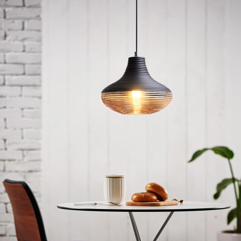 Nowoczesna Szklana Lampa Wisząca w Przezroczystym lub Czarnym Designie