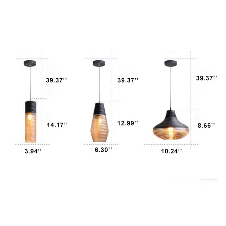 Nowoczesna Szklana Lampa Wisząca w Przezroczystym lub Czarnym Designie