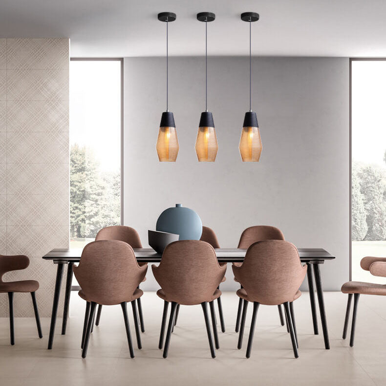 Nowoczesna Szklana Lampa Wisząca w Przezroczystym lub Czarnym Designie
