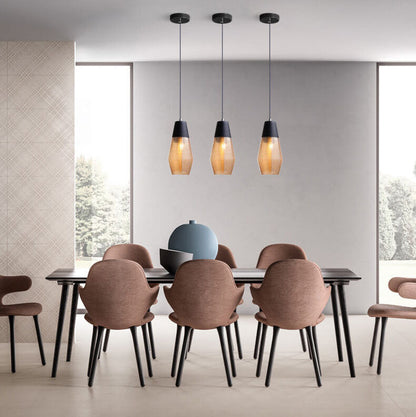 Nowoczesna Szklana Lampa Wisząca w Przezroczystym lub Czarnym Designie