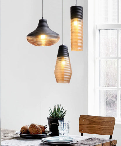 Nowoczesna Szklana Lampa Wisząca w Przezroczystym lub Czarnym Designie