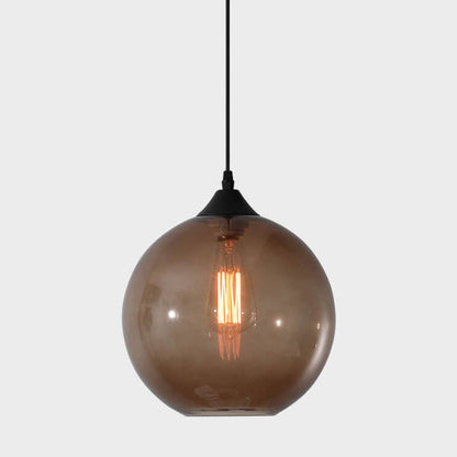 Modern Glass Hanging Lamp in Various Colors with Spherical Design