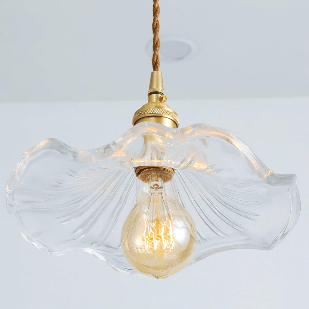Elegancka Szklana Lampa Wisząca w Kształcie Kwiatu Hibiskusa ze Stylowym Designem