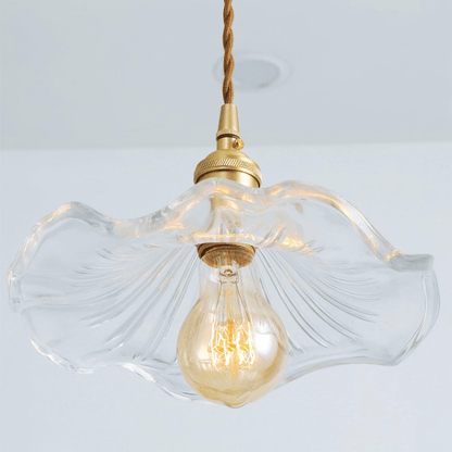 Elegancka Szklana Lampa Wisząca w Kształcie Kwiatu Hibiskusa ze Stylowym Designem