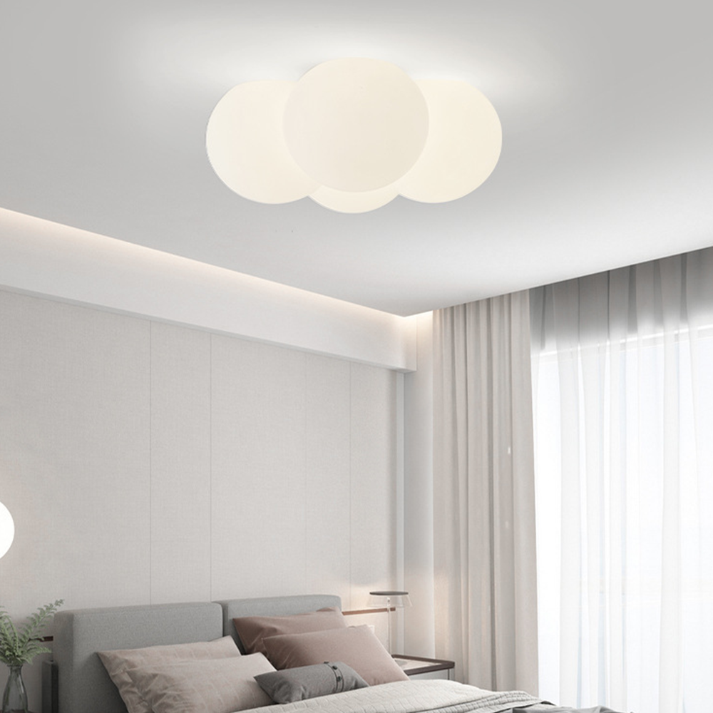White ceiling lamp with clouds and bubbles