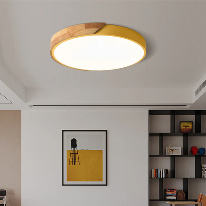 Lampa Sufitowa LED w Skandynawskim Stylu z Drewnem i Akrylem – Nowoczesny Minimalizm