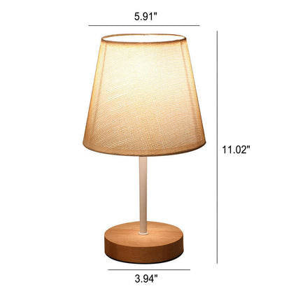 Scandinavian Modern Wooden Table Lamp with Built-in LED - USB Plug