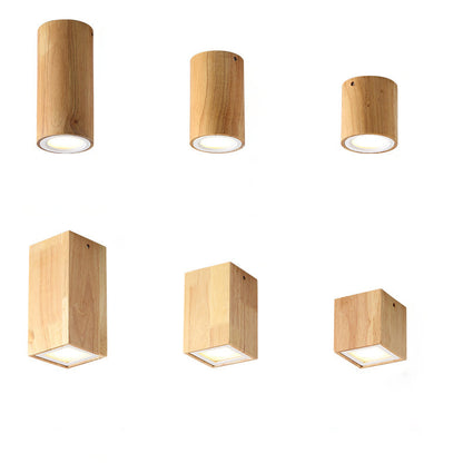 Nowoczesna Drewniana Lampa Sufitowa LED – Drewno Gumowe i Akryl, 3 Rozmiary