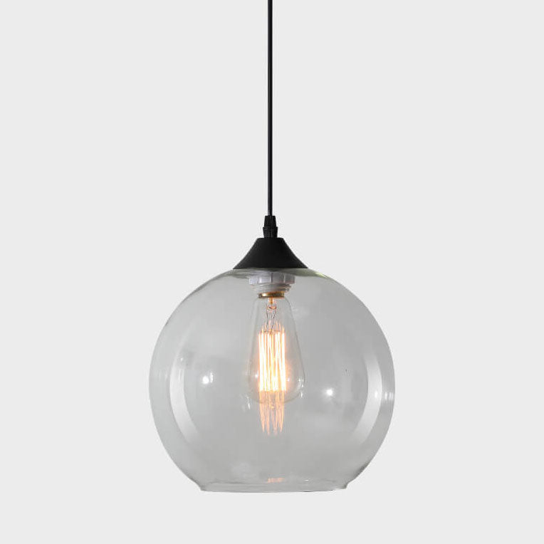 Modern Glass Hanging Lamp in Various Colors with Spherical Design