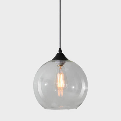 Modern Glass Hanging Lamp in Various Colors with Spherical Design