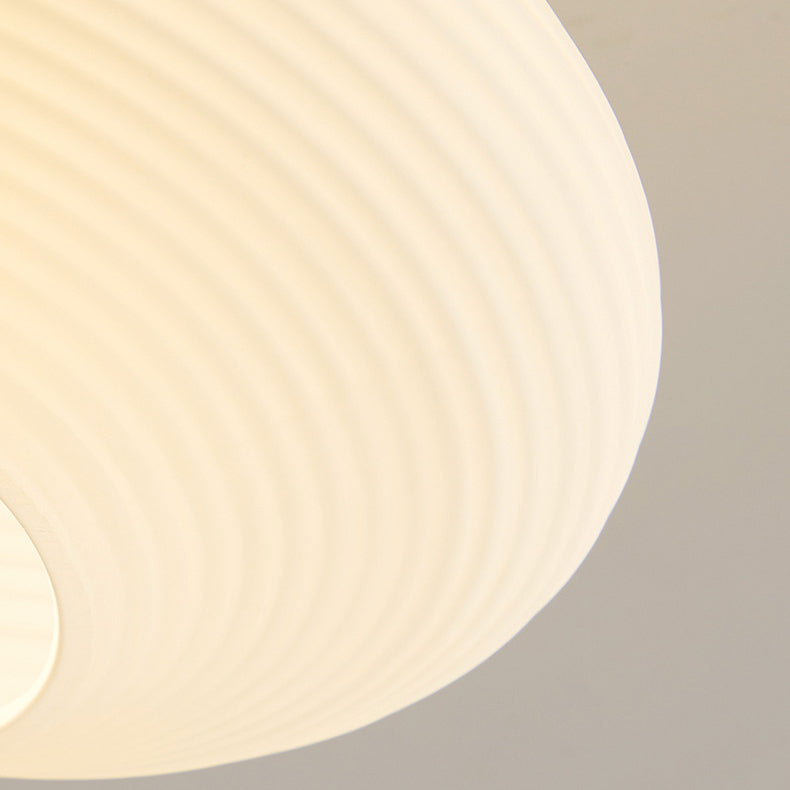 Modern Japandi Ceiling Lamp - Walnut and Wood in a Glass Shade