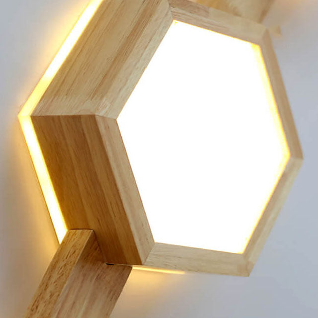 Nowoczesna drewniana lampa sufitowa Japandi LED – 1/2/3 reflektory