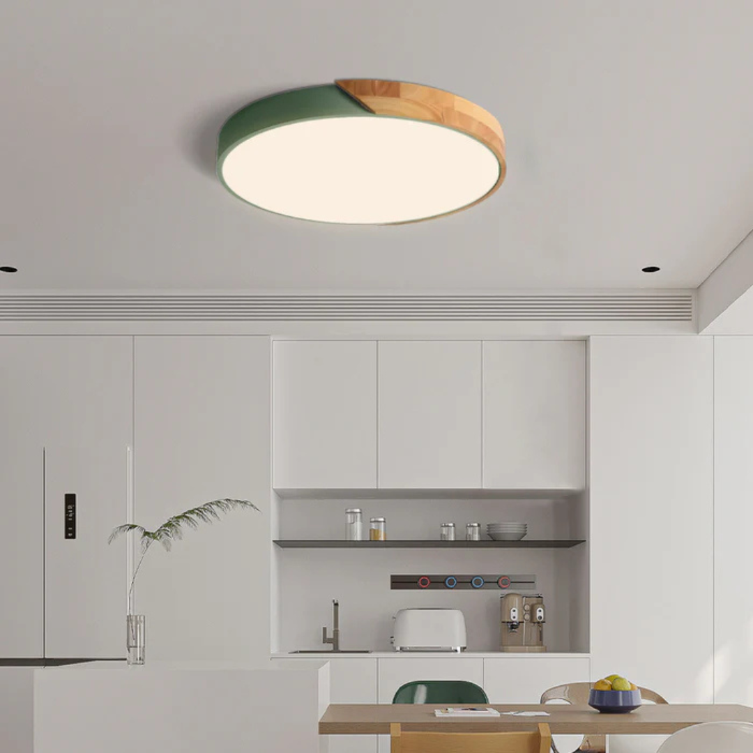 Lampa Sufitowa LED w Skandynawskim Stylu z Drewna i Akrylu