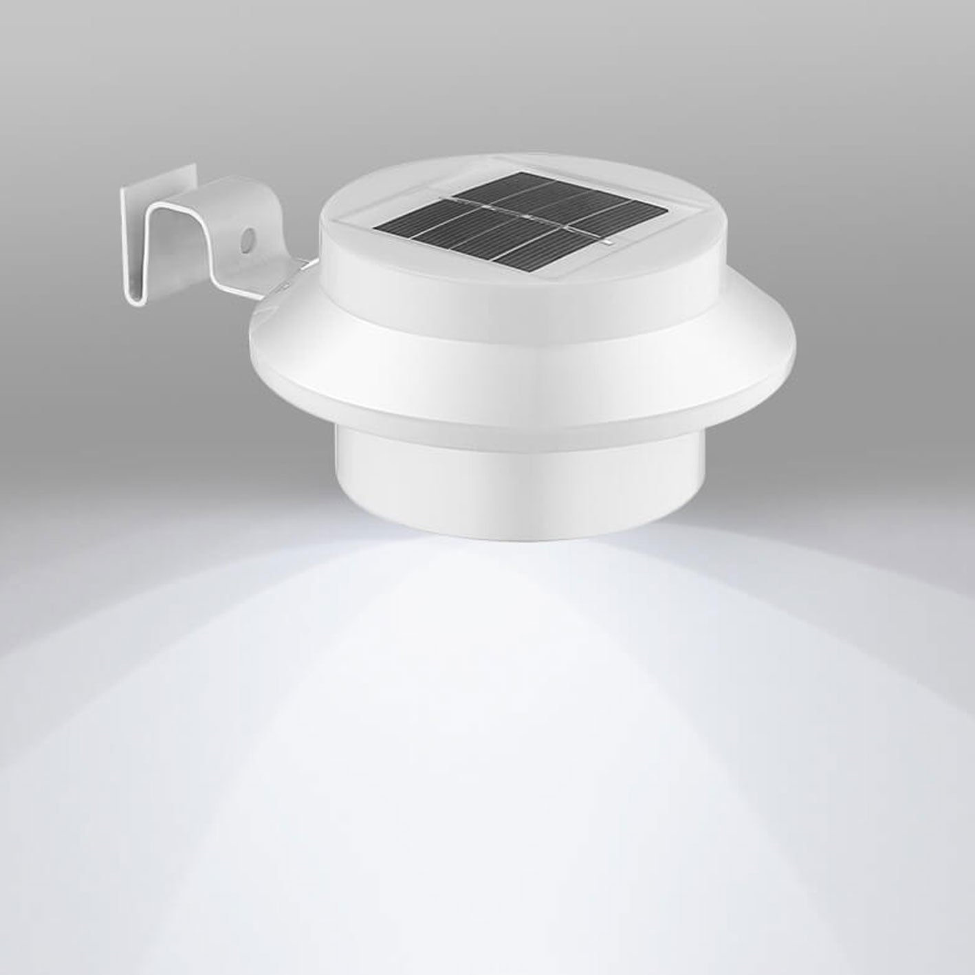 Industrial Solar Wall Light - Black/White - Weatherproof