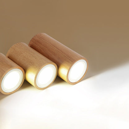 Nowoczesna Drewniana Lampa Sufitowa LED – Drewno Gumowe i Akryl, 3 Rozmiary