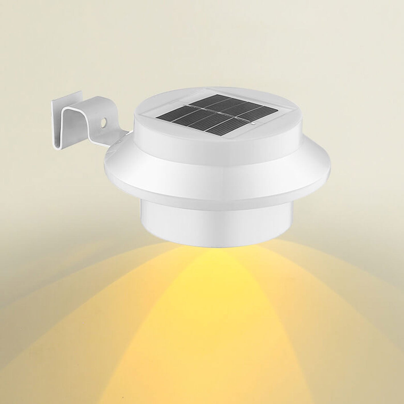 Industrial Solar Wall Light - Black/White - Weatherproof
