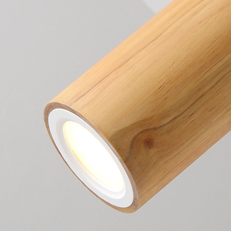 Nowoczesna Drewniana Lampa Sufitowa LED – Drewno Gumowe i Akryl, 3 Rozmiary