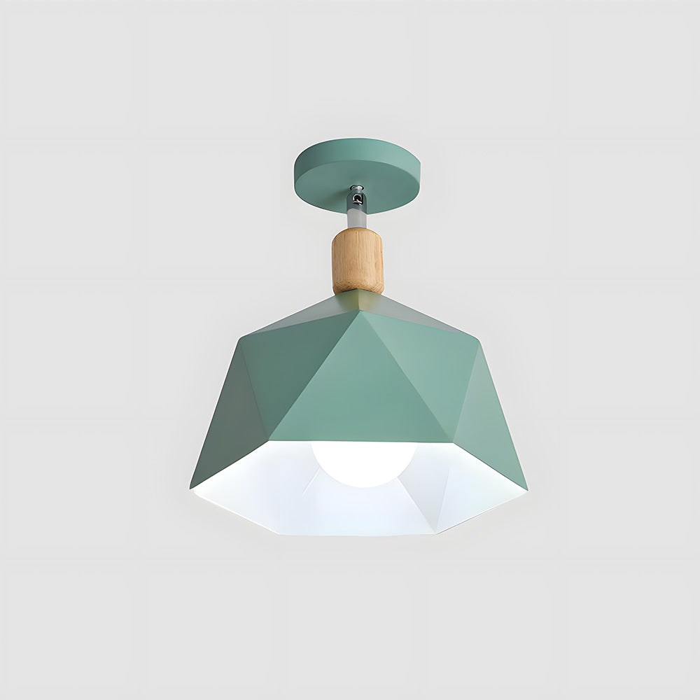 Läila – Skandynawska Lampa Sufitowa z Geometrycznym Designem i Drewnianym Akcentem