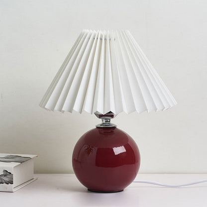Nowoczesna ceramiczna lampa stołowa z tkaninowym abażurem – dostępna w wielu kolorach