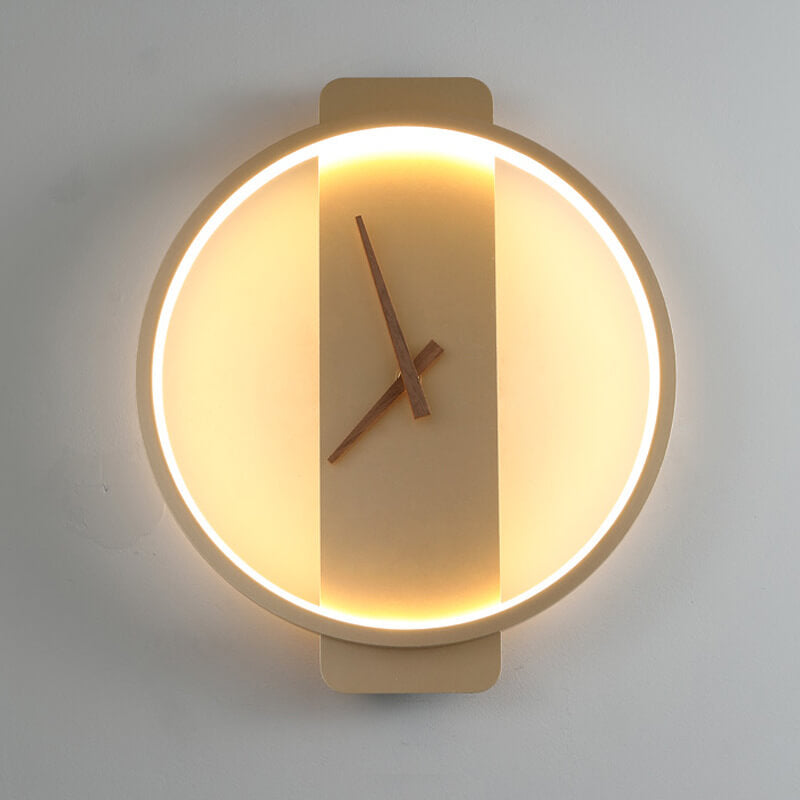 Nowoczesna Lampa Ścienna z Motywem Zegara – Akryl i Metal – Złoty/Czarny – LED 18W