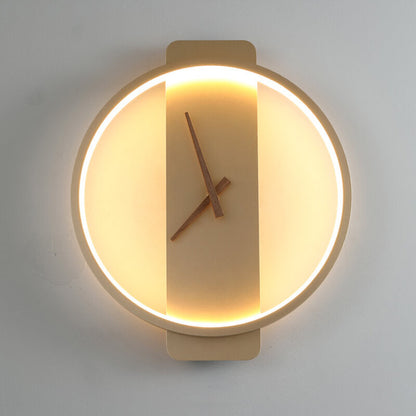 Nowoczesna Lampa Ścienna z Motywem Zegara – Akryl i Metal – Złoty/Czarny – LED 18W