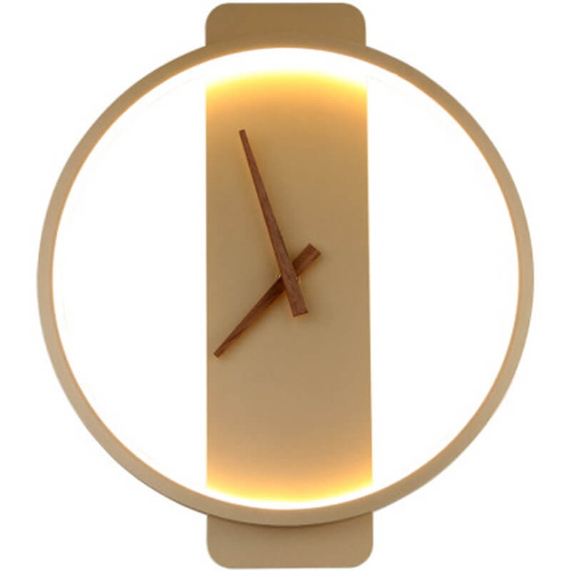 Nowoczesna Lampa Ścienna z Motywem Zegara – Akryl i Metal – Złoty/Czarny – LED 18W